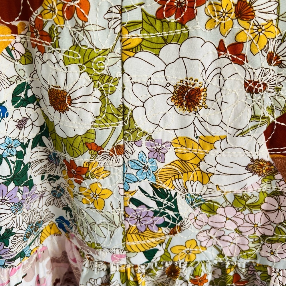 Jade Melody Tam Floral Embroidered Patchwork Garden Dress Medium - Picture 5 of 7